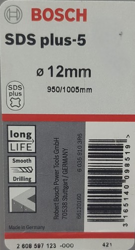 מקדח SDS PLUS בנייה Bosch 2608597123 12 x 1000 מ