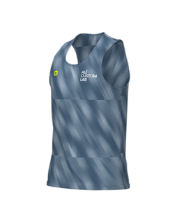 גופיית ריצה גברים ALE RUNNING LIGHT MESH TANK  אפור-פטרול אריג דקיק ומחורר מנדף ואוורירי מאוד