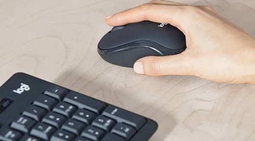 סט מקלדת ועכבר אלחוטיים Logitech Silent MK295 Grey