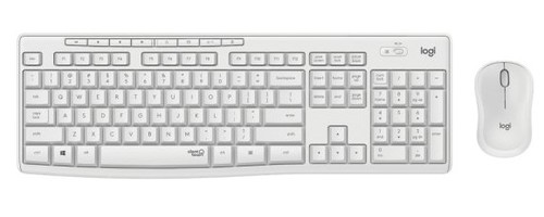 סט מקלדת ועכבר אלחוטיים Logitech Silent MK295 White