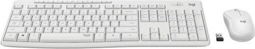 סט מקלדת ועכבר אלחוטיים Logitech Silent MK295 White
