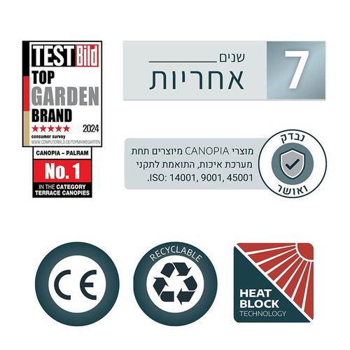 פרגולה אלומיניום SIERRA CABRIO אפורה 3x3 עם קירוי אפור 707699 הובלה חינם