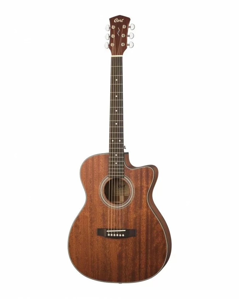 גיטרה אקוסטית מוגברת עם נרתיק CORT PURE-PURE-OCMF NS Cutaway with Fishman, Mahogany Top