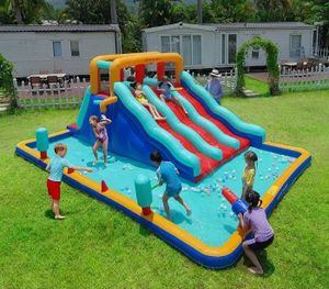 מתנפח מים עם מגלשה תלת מסלולית Doctor Dolphin דגם W73068 
