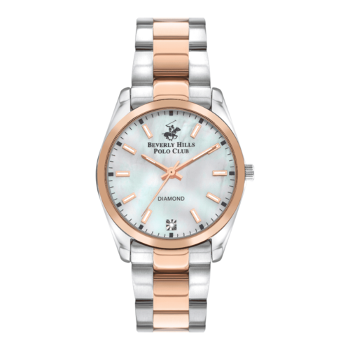שעון Beverly Hills Polo Club BP3301X.520 – דו־גוני כסף ורוז גולד לוח פנינה