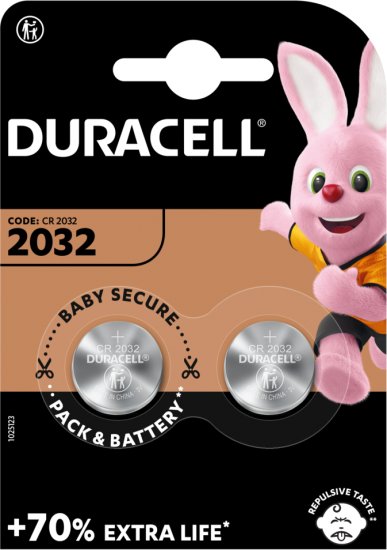 מארז זוג סוללות כפתור ליתיום Duracell 2032 3V  