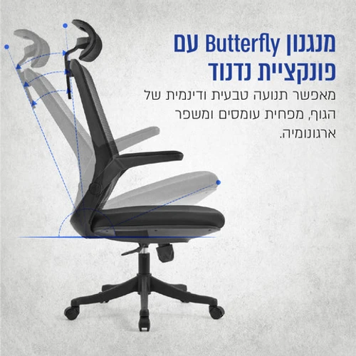 כיסא משרדי אורתופדי כולל משענת ראש דגם CARBON INFINIA