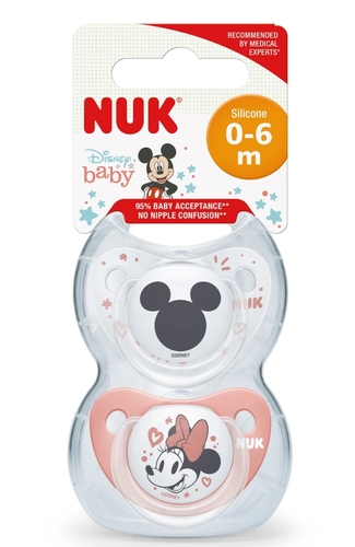  זוג מוצצים מיני מאוס 0-6 חודשים NUK