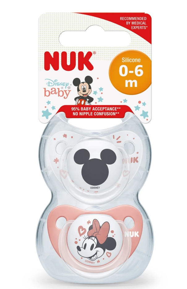  זוג מוצצים מיני מאוס 0-6 חודשים NUK