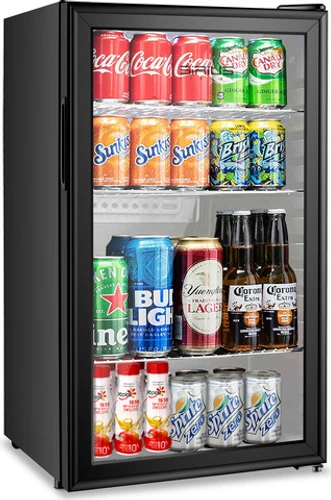 מקרר 90 ליטר ויטרינה שקופה בצבע שחור דגם SIRIUS LIVING MREF-192