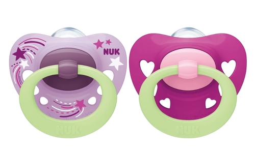 זוג מוצצי Signature Night זוהר בחושך 6-18 חודשים NUK