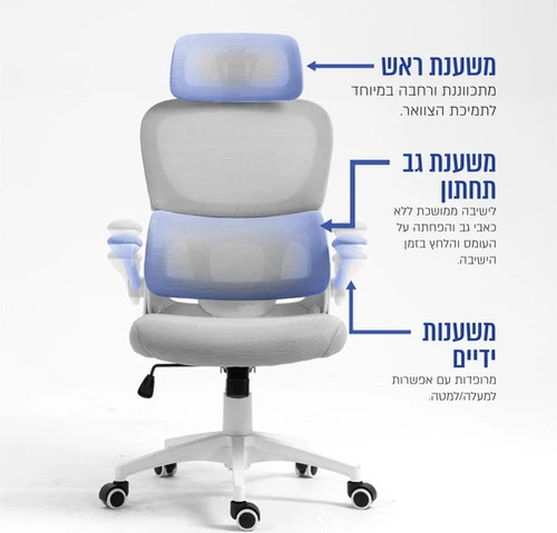 כיסא מנהלים אורתופדי כולל משענת ראש דגם CARBON ARCTIC-W