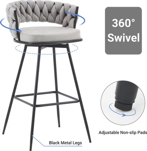 זוג כיסאות בר מעוצבים מסתובבים דגם Comfort4U ELEGANZIA