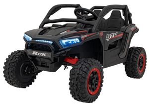 רכב שטח חשמלי ממונע לילדים XMX 24V עם גלגלי גומי EVA, שלט חכם ואורות LED קדמיים - שחור