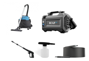מכונת שטיפה 110בר עוצמה BOLT 1400W + שואב אבק 20 ליטר יבש / רטוב 1600 PW1402.2