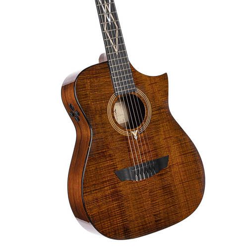 גיטרה קלאסית מוגברת עם ארגז CORT LUXE NYLON FRANK GAMBALE