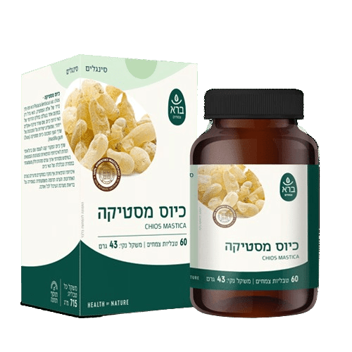 כיוס מסטיקה | מכיל 60 טבליות צמחים | תוסף תזונה | כשר | ברא צמחים | BARA