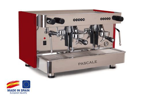 מכונת קפה מקצועית 2 ראשים פסקל צבע אודם Pascale Siena 2GR red