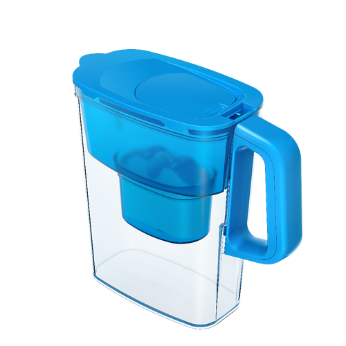 קנקן לסינון מים בנפח של 2.4 ליטר Pascale Water & Life Compact כחול + 4 פילטרים מתנה!
