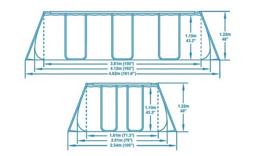 בריכה 4.12X2.01X1.22 56722 BESTWAY כולל סולם ומשאבה