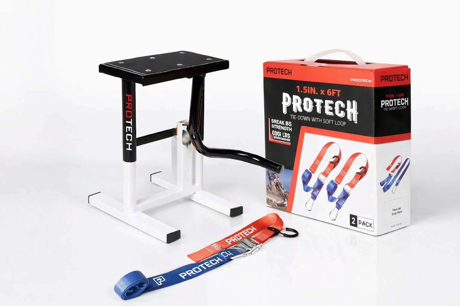 **מבצע באנדל סטנד לאופנוע+רצועות קשירה PRO TECH 