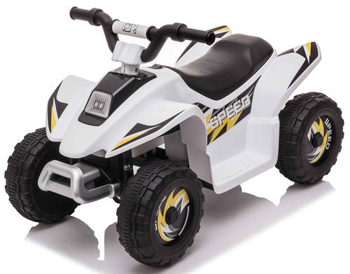 טרקטורון ממונע 6V רחב ויציב לילדים נסיעה קדימה/אחורה וצלילים - לבן