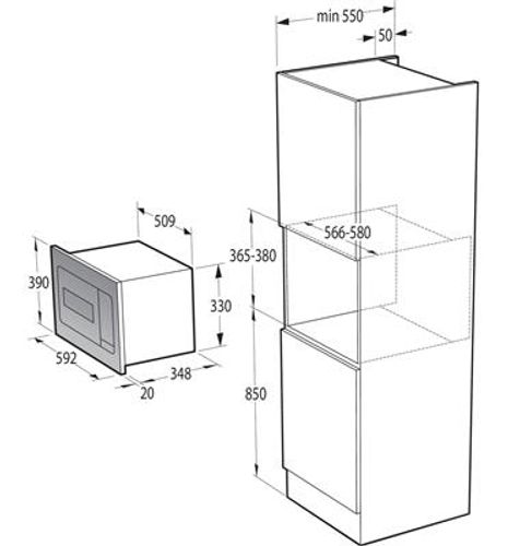 מיקרוגל בנוי 23 ליטר Gorenje דגם Simplcity BM235G1SYW  במלאי !!!