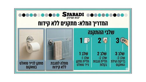 איך לשדרג את האמבטיה ללא קידוח? המדריך המלא לאביזרי חמת ופתרונות DIY
