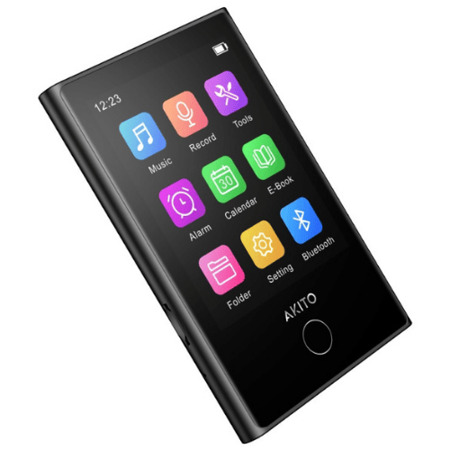 נגן אקיטו MP3 משולב עם אוזניות בלוטוס Akito X-POD