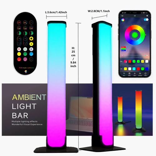 פס תאורת לדים כפול לגיימרים – LED Desktop Ambient Light (x2) כולל מיקרופון מובנה