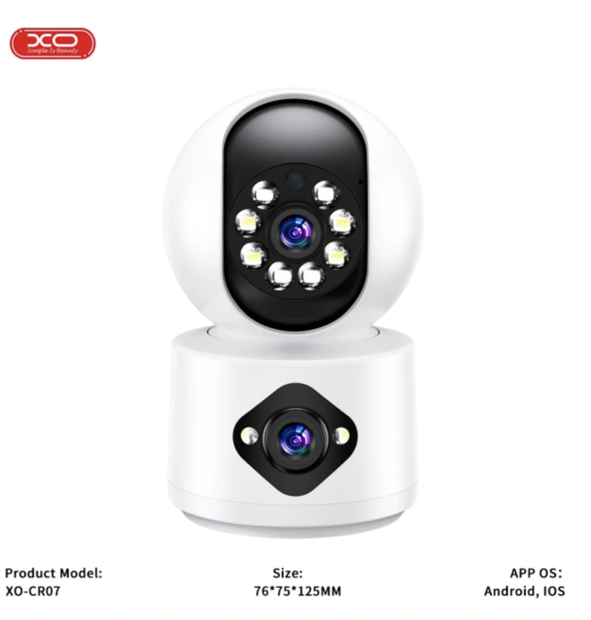 מצלמה כפולה WIFI 360 XO CR07