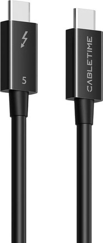 כבל Thunderbolt 5 מקורי Intel-Certified - מהירות 80Gbps וטעינה 240W - אורך 0.8M