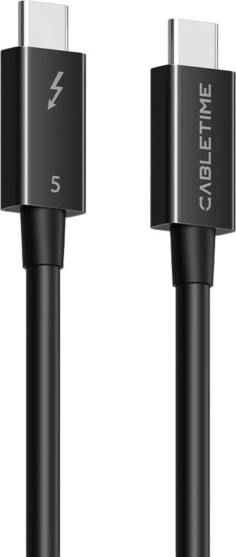 כבל Thunderbolt 5 מקורי Intel-Certified - מהירות 80Gbps וטעינה 240W - אורך 0.8M