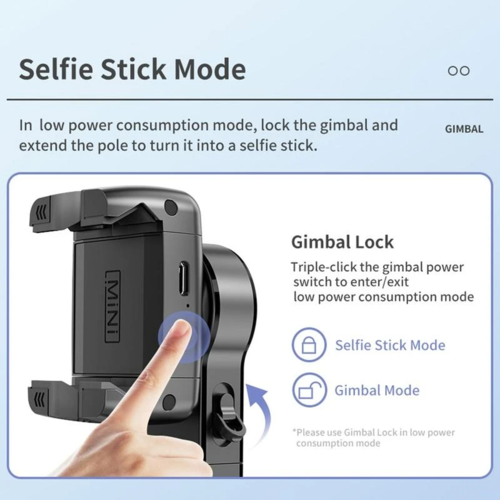 חוצבת מוט סלפי לסמארטפונים Q18 Single-Axis Gimbal Selfie Stick Tripod Stand