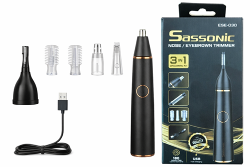 קוצץ שיער אף, אוזן וגבות נטען Sassonic ESE-030