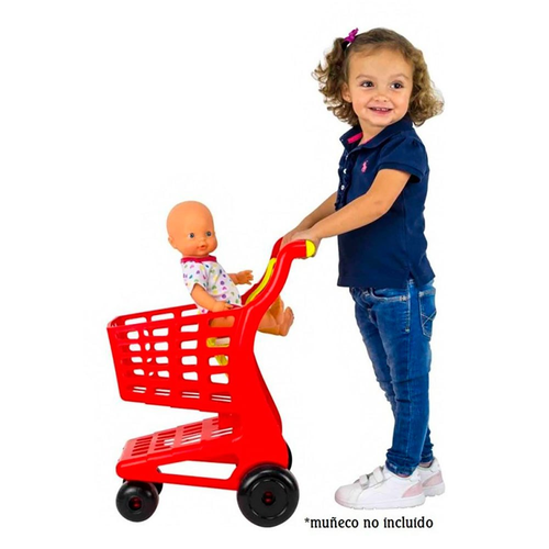 עגלה סופרמרקט עם מקום לבובה (מגוון צבעים)