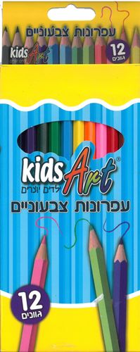 3 חבילות מארז 12 עפרונות צבעוניים דקים/ KIDS ART במבצע