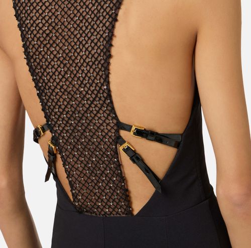 Red Carpet dress in lightweight crêpe fabric with elastic straps