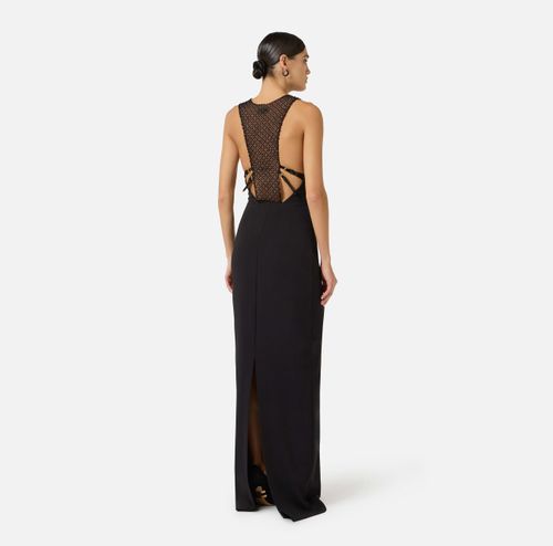 Red Carpet dress in lightweight crêpe fabric with elastic straps