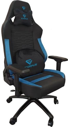 כיסא גיימינג שחור/כחול Scorpius Professional