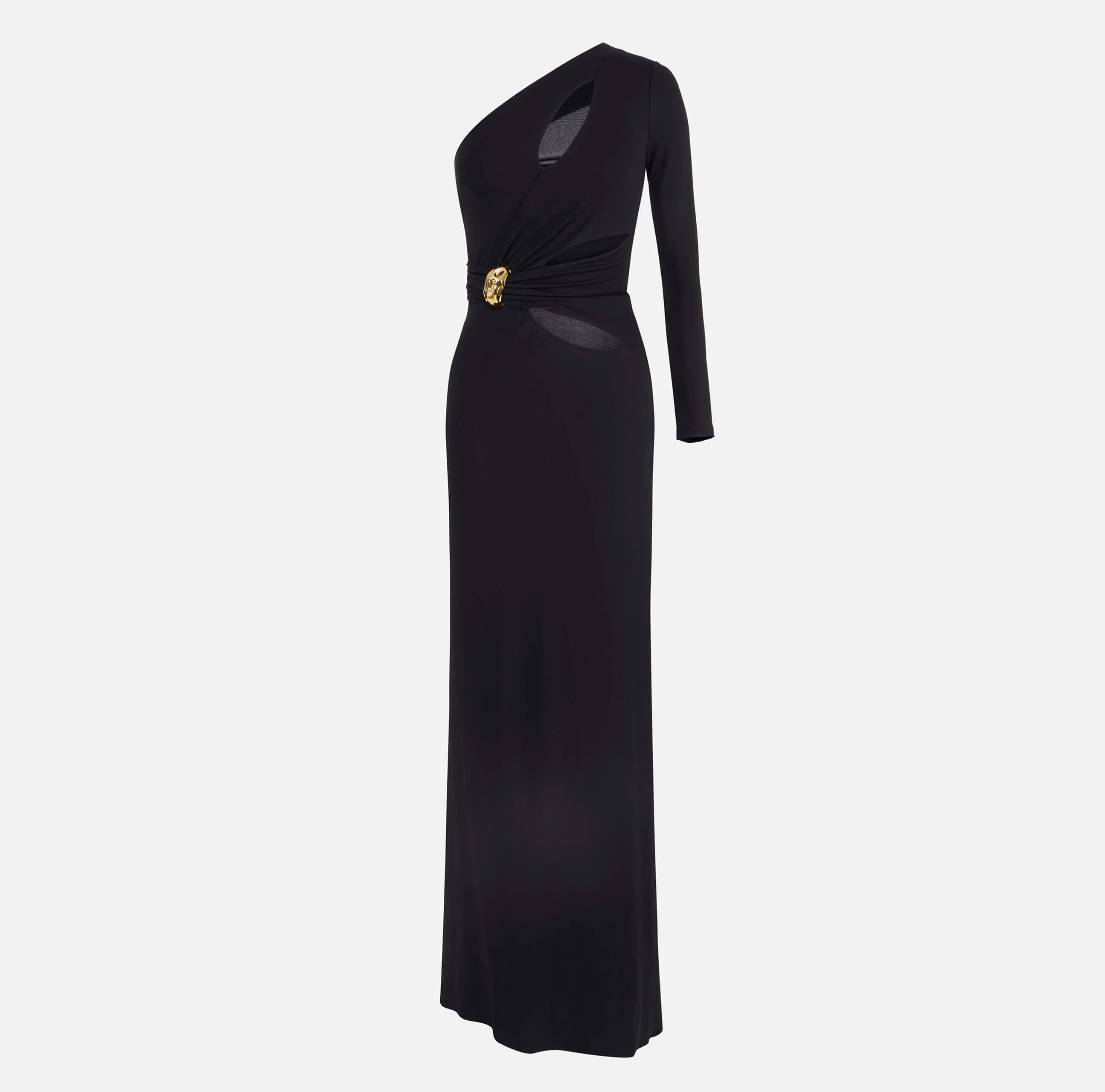 Red Carpet dress in crêpe fabric with jewel detail