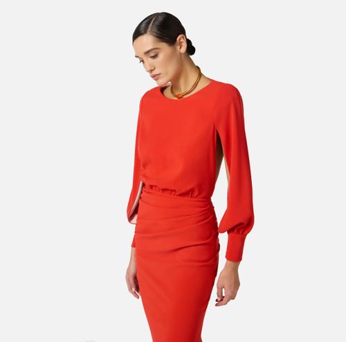 Red Carpet dress in lightweight crêpe fabric