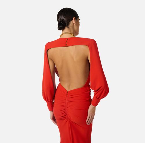 Red Carpet dress in lightweight crêpe fabric