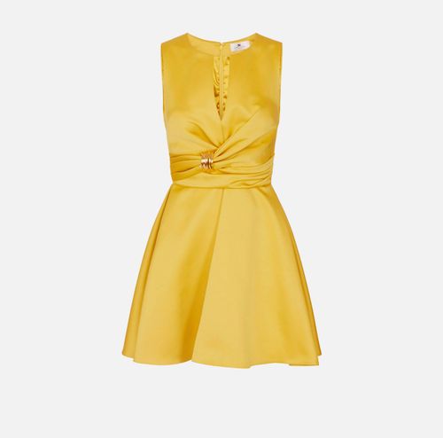 Duchess satin dress with jewel detail