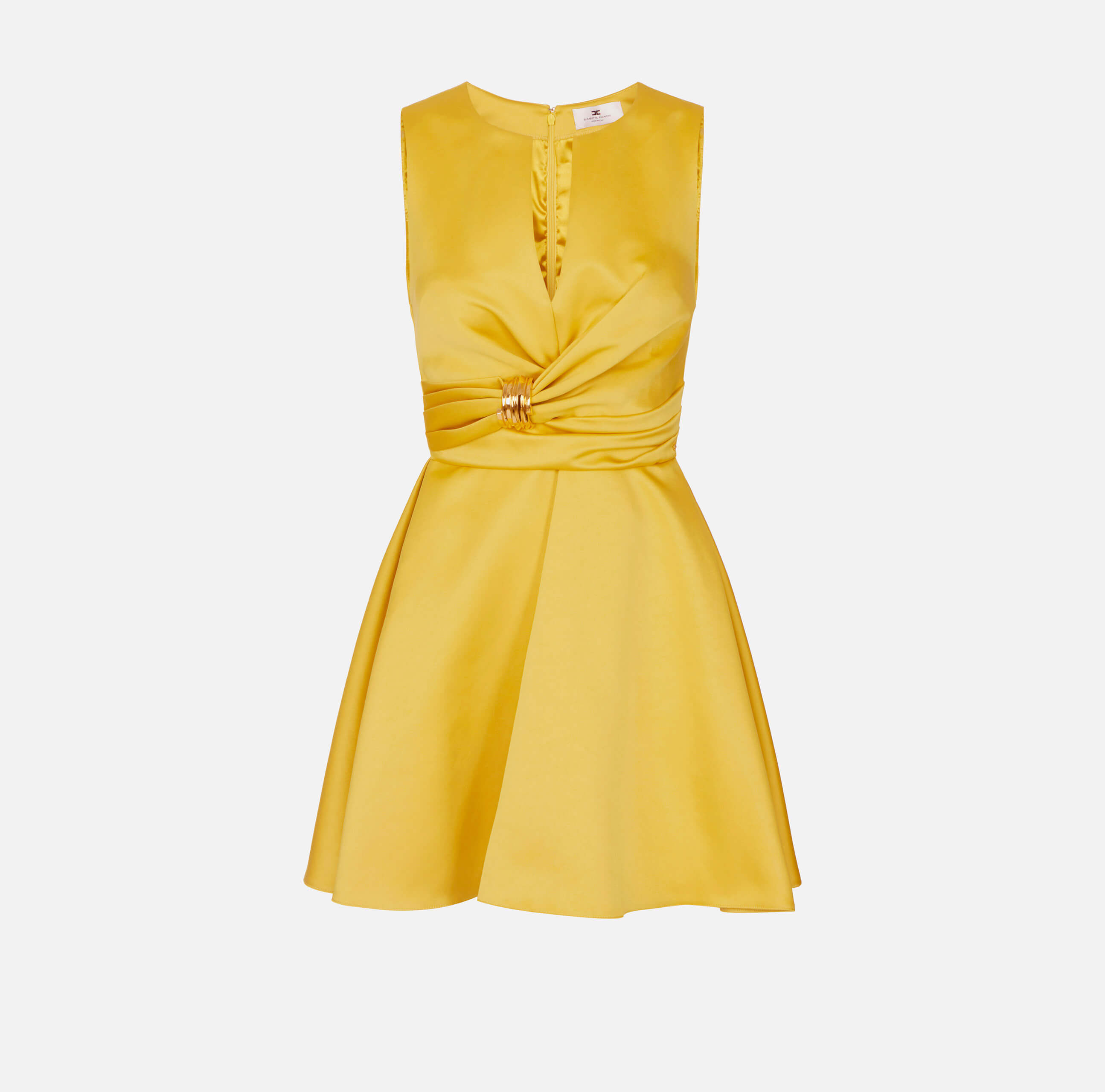 Duchess satin dress with jewel detail