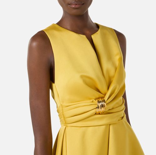 Duchess satin dress with jewel detail
