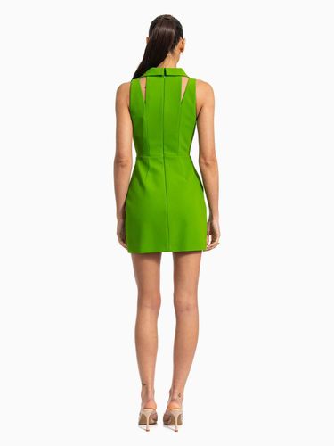 Mini dress in double layer stretch crêpe fabric with logo details