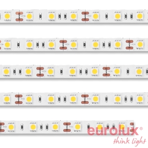 5 מטר פס לד 12V/5W אור לבן/צהוב  יורולוקס 
