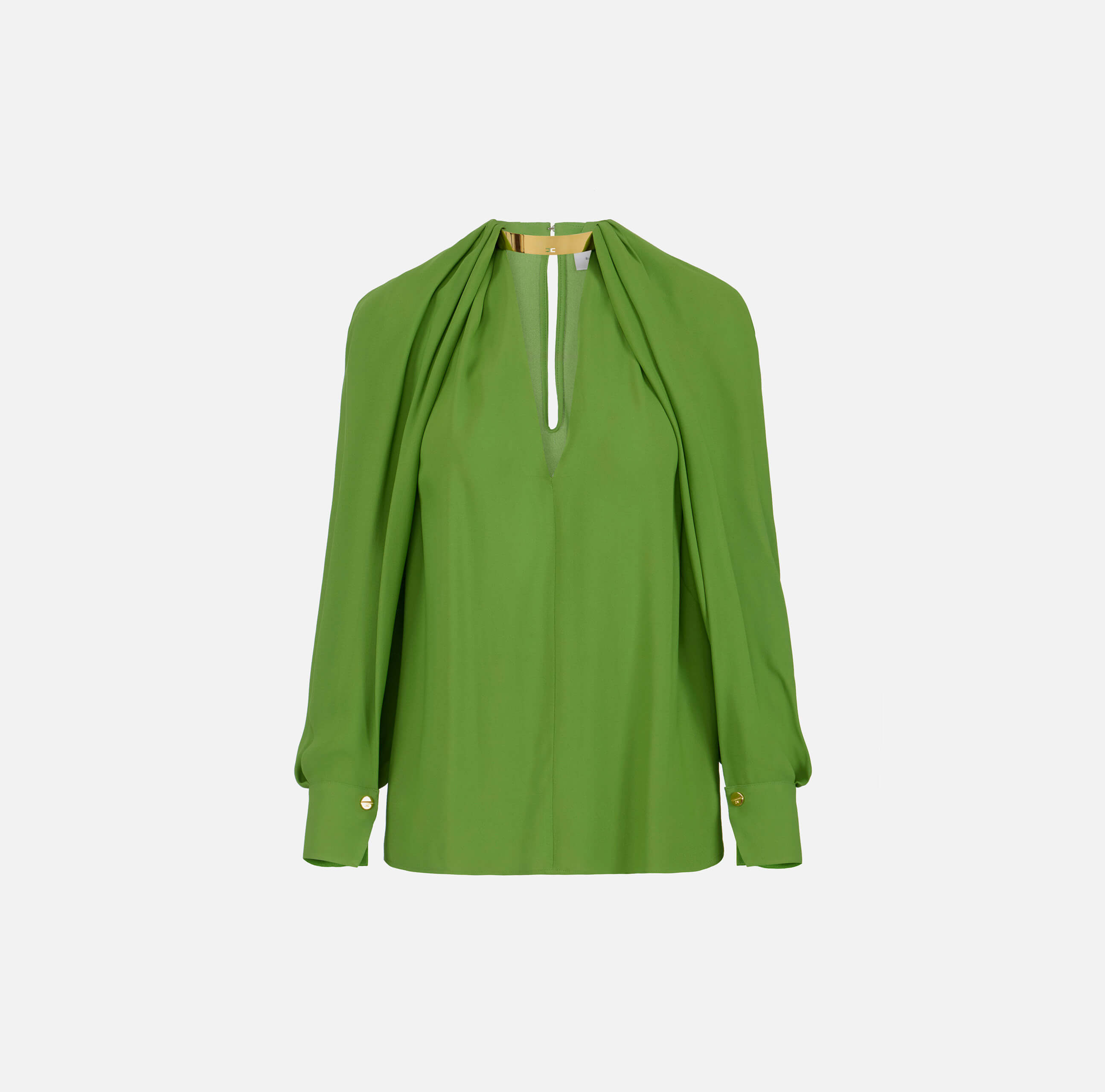 Blouse in viscose georgette fabric with jewel detail