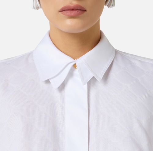 Jacquard cotton shirt with cufflinks